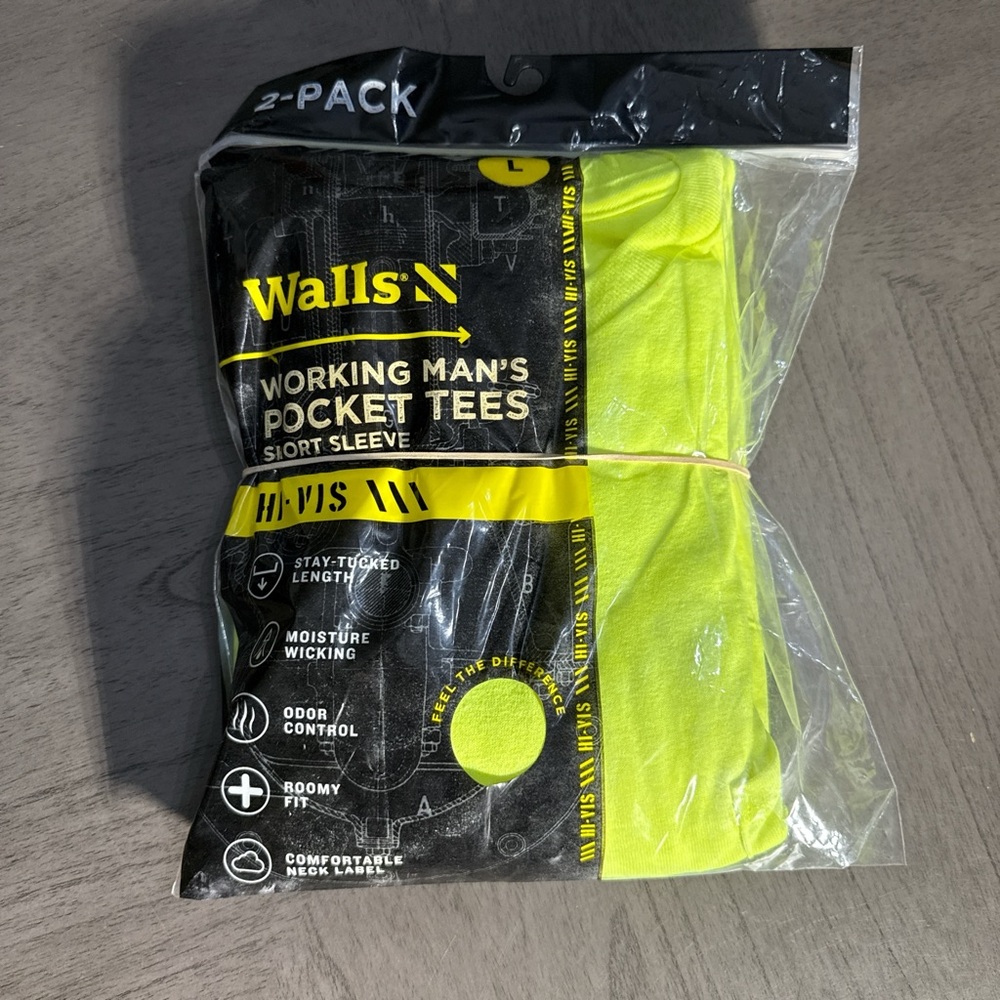 Walls Men's Working Pocket Tees - Bright Yellow